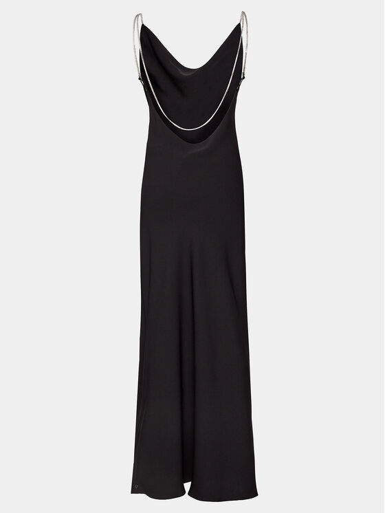 Nissa Nissa Sukienka wieczorowa RS14746 Czarny Slim Fit