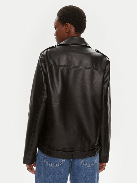 Brave Soul Brave Soul Giacca in similpelle LJK-CONEY Nero Straight Fit
