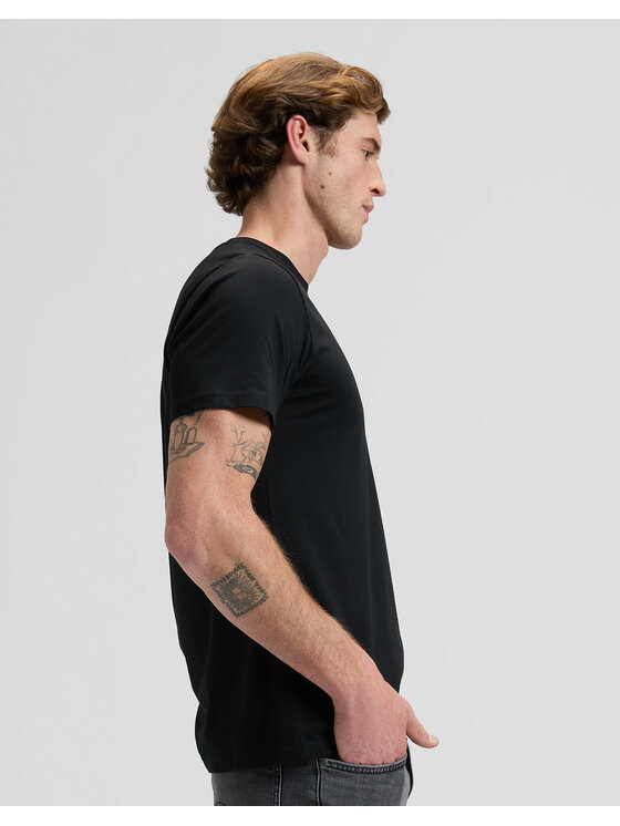 Lee Lee T-shirt WOVEN LABEL TEE Nero Regular Fit