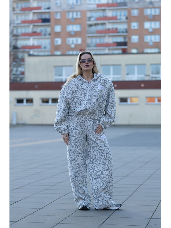 Magda Matyja Magda Matyja Spodnie dresowe PALAZZO TROUSERS Szary Loose Fit