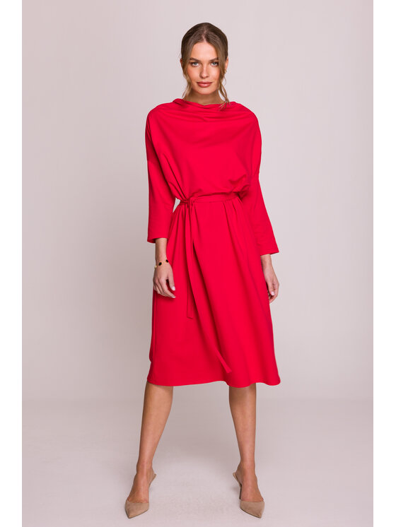 Stylove Stylove Večerní šaty S403 Červená Premium Fit