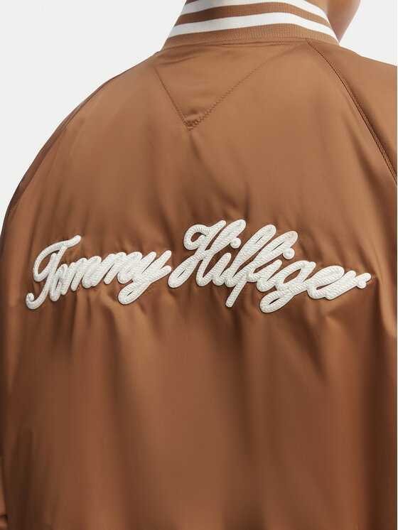 Tommy Hilfiger Tommy Hilfiger Bomber jakna Logo Appliqué WW0WW48618 Svetlo rjava Regular Fit