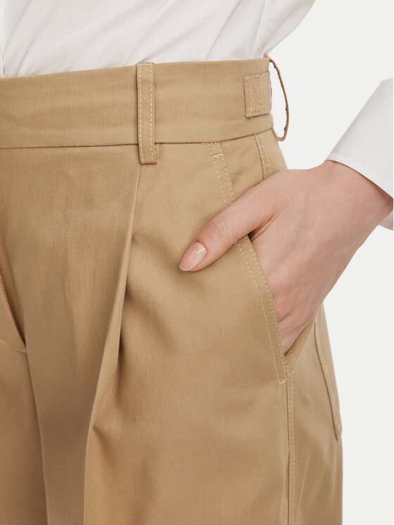 Tommy Hilfiger Tommy Hilfiger Текстилни панталони Dressing WW0WW50135 Бежов Wide Leg