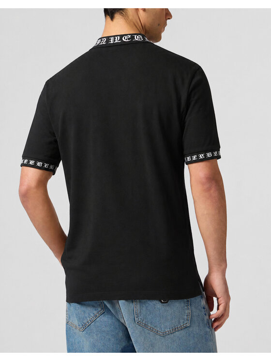 PHILIPP PLEIN PHILIPP PLEIN Polo 31653 Czarny Slim Fit