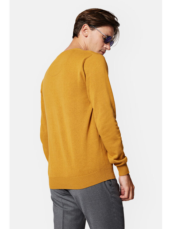 Lancerto Lancerto Sweter Anthony SW073223000054 Żółty Regular Fit