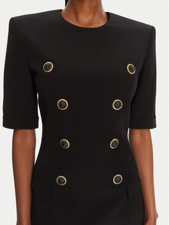 Balmain Balmain Koktel haljina DF1R7330VB00 Crna Regular Fit