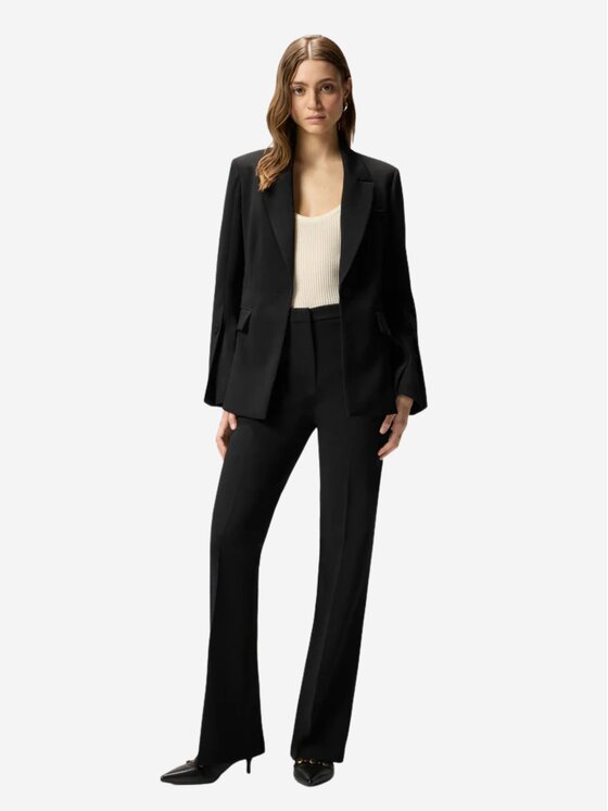PINKO PINKO Spodnie damskie EDAMAME PANTALONE CANVAS TECNI Czarny Regular Fit
