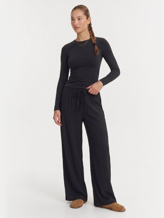 BASICLO BASICLO Spodnie materiałowe W-2359-99 Czarny Loose Fit