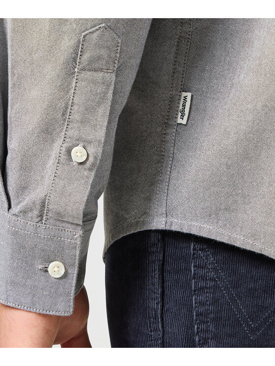 Wrangler Wrangler Koszula 112357230 Szary Regular Fit