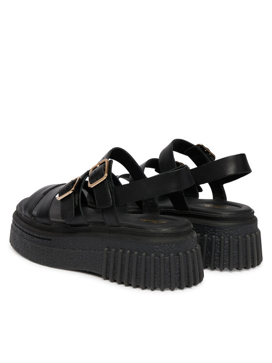 Clarks Clarks Sandały Evamar Strap 26185888 Czarny