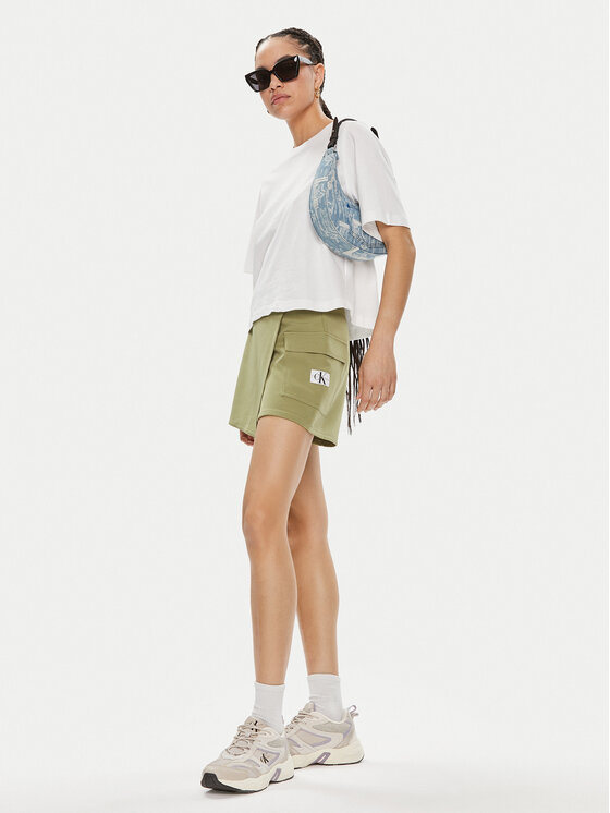 Calvin Klein Jeans Calvin Klein Jeans Medžiaginiai šortai J20J223461 Žalia Regular Fit