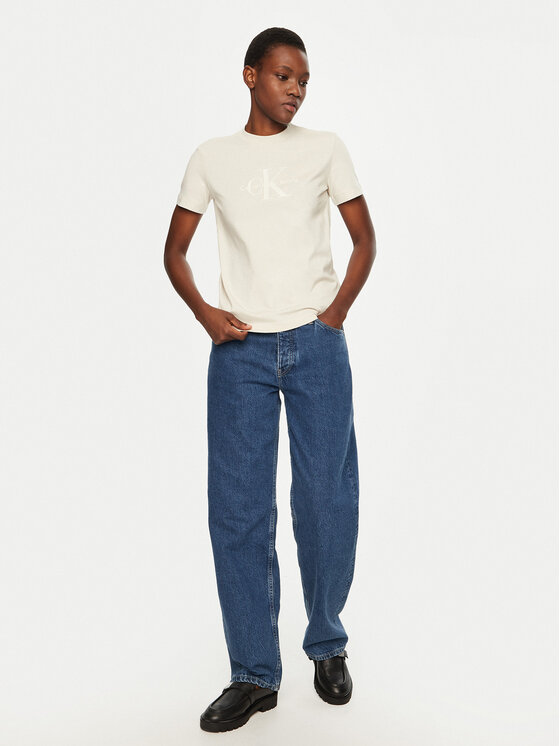 Calvin Klein Jeans Calvin Klein Jeans T-Shirt J20J224983 Beżowy Regular Fit