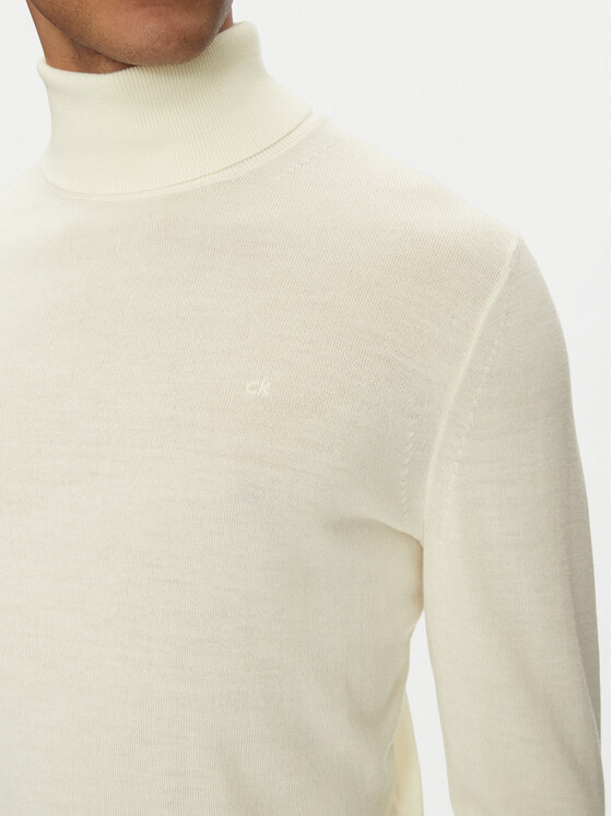 Calvin Klein Calvin Klein Krekls ar augstu apkakli Superior K10K110420 Écru Slim Fit