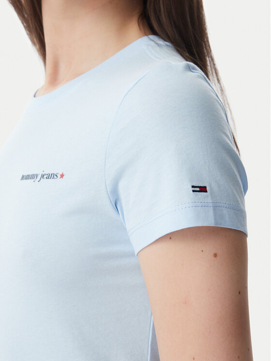 Tommy Jeans Tommy Jeans T-shirt Ess Logo DW0DW23479 Svijetlo plava Slim Fit