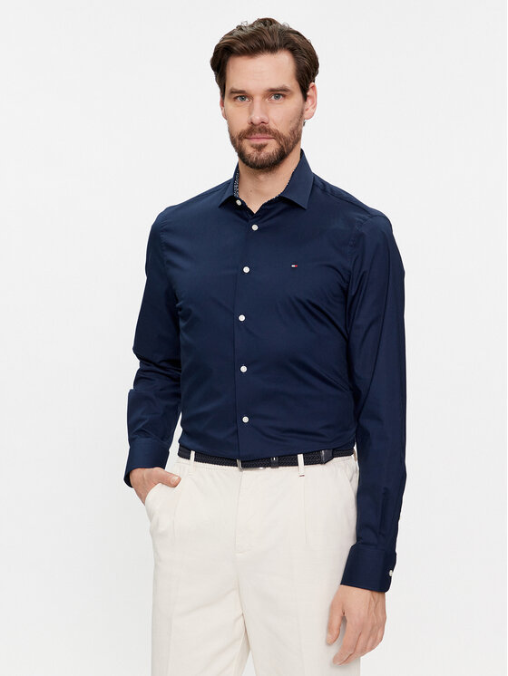 Tommy Hilfiger Košulja MW0MW34259 Tamnoplava Slim Fit