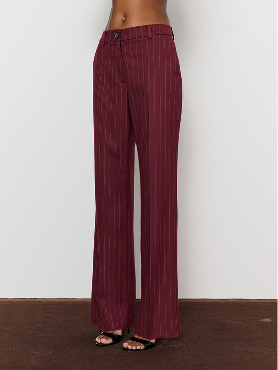 La Mania La Mania Spodnie garniturowe DEVIN Bordowy Classic Fit