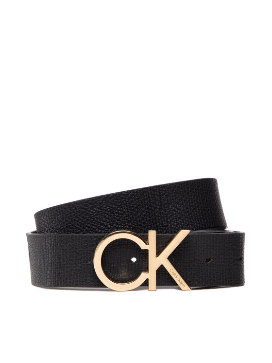Calvin Klein Calvin Klein Moški pas Adj Ck Metal Pal Gold 35Mm K50K509651 Črna