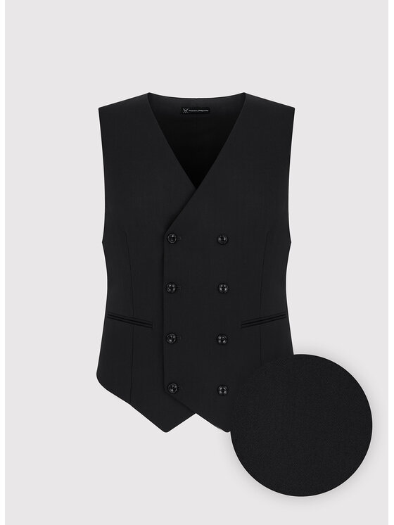 Pako Lorente Pako Lorente Kamizelka P24SF-8X-013 Czarny Slim Fit