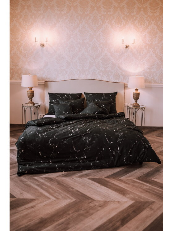 KIMO KIMO Komplet pościeli BLACK MARBLE Czarny