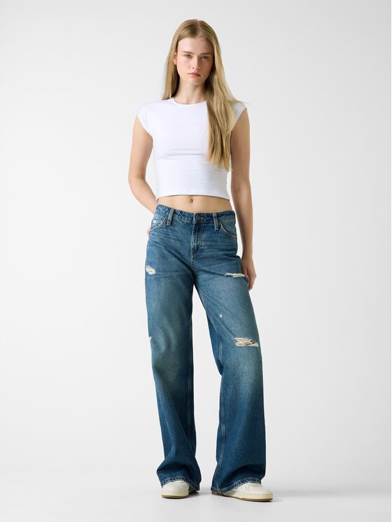 Guess Jeans Guess Jeans T-Shirt 180636 Bílá Classic Fit
