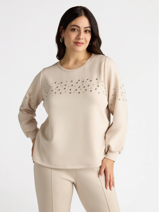 Fiorella Rubino Fiorella Rubino Felpa G900L008423N011 Beige Regular Fit