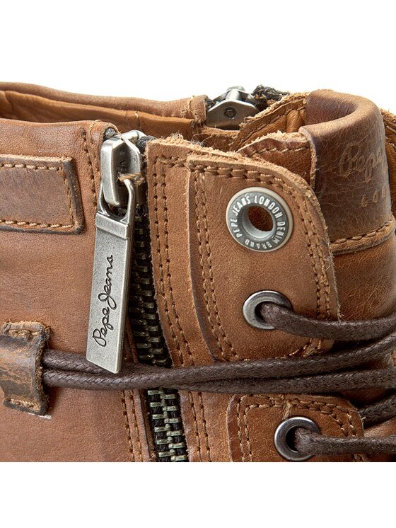 Pepe Jeans Botki Melting W.Zipper PLS50215 Br zowy Modivo.pl