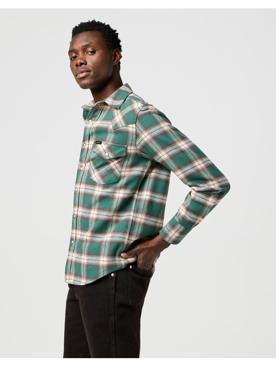 Wrangler Wrangler Koszula 112371615 Zielony Regular Fit