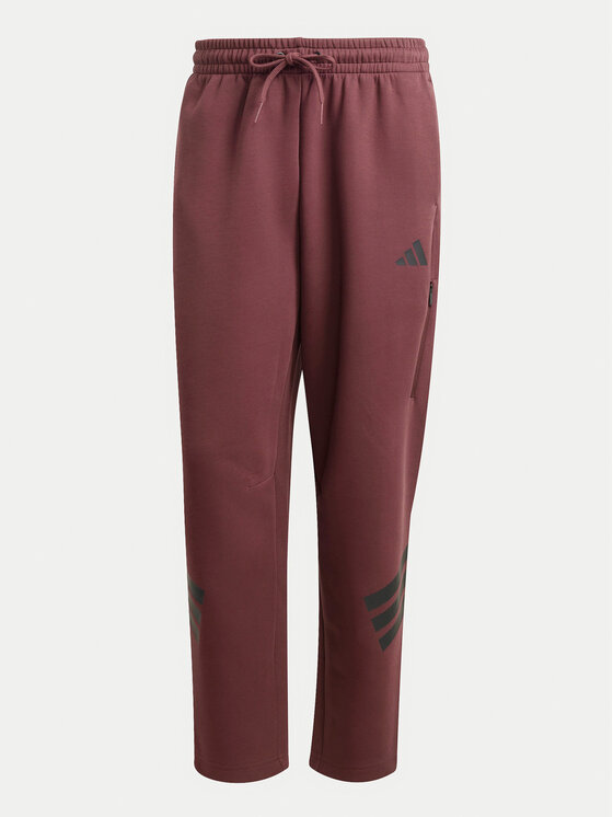 adidas adidas Donji dio trenerke Future Icons 3-Stripes JD4888 Tamnocrvena Loose Fit