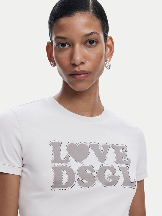 Desigual Desigual T-shirt Love Dsgl 25SWTK10 Siva Regular Fit