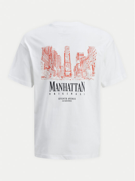 Jack&Jones Junior Jack&Jones Junior T-Shirt Bronx Square 12263185 Biały Loose Fit