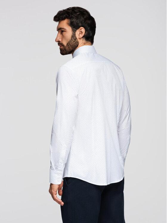 Ombre Ombre Koszula K698 Biały Regular Fit