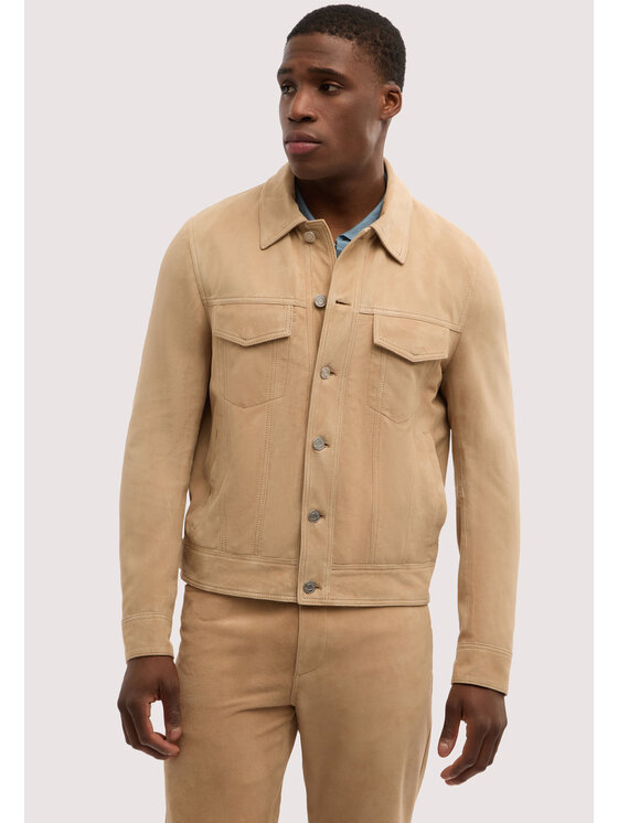 Trussardi Trussardi Giacca di pelle R315M000052N012 Crema Regular Fit