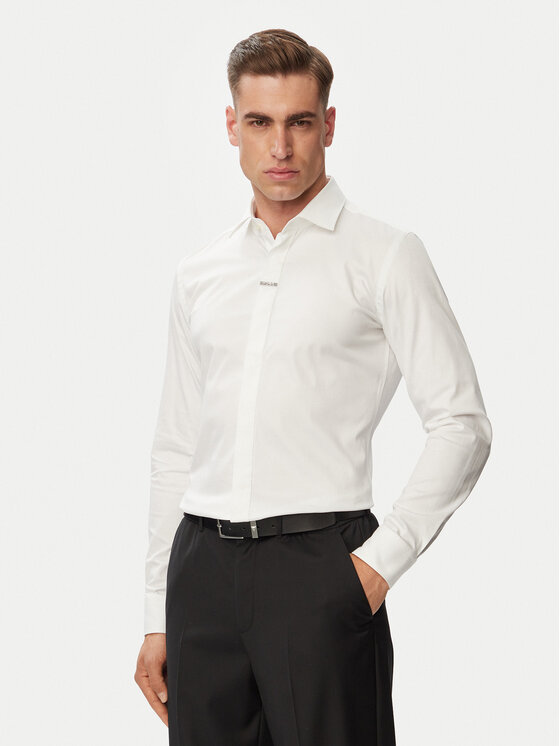 HUGO Cămașă Kenno 50566215 Alb Slim Fit