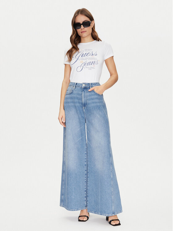 Guess Jeans Guess Jeans T-Shirt W5GI24 J1314 Bílá Regular Fit