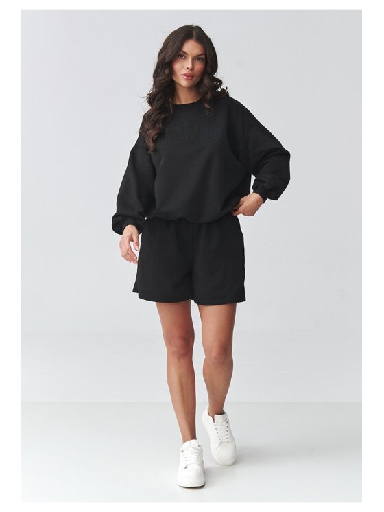 Makadamia Makadamia Dres M922 Czarny Loose Fit
