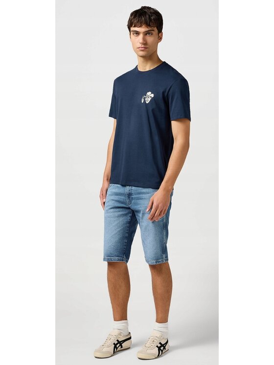 Wrangler Wrangler T-Shirt Small Graphic Tee Niebieski Regular Fit