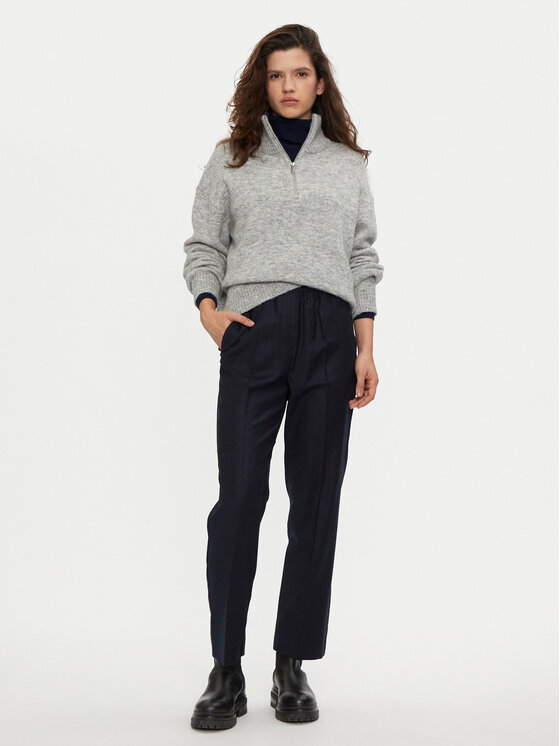 Weekend Max Mara Weekend Max Mara Pantaloni di tessuto Hateley 2425136052 Blu scuro Regular Fit