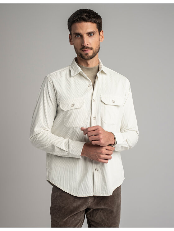 Borgio Borgio Koszula velletri_00613 Écru Relaxed Fit