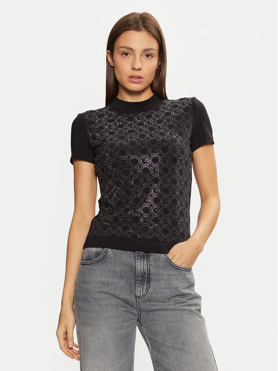Guess Guess Póló W5RI15 J1314 Fekete Regular Fit