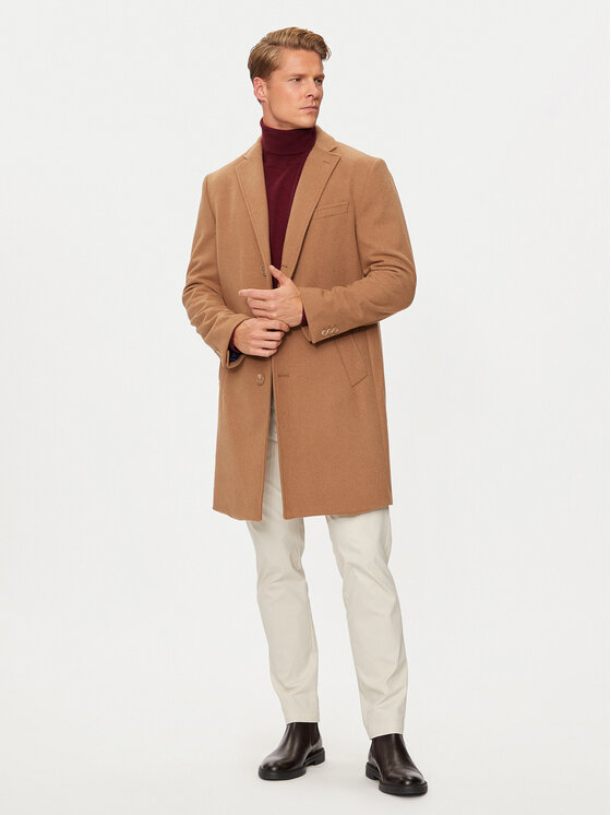 Pierre Cardin Pierre Cardin Płaszcz wełniany C4 83100.6130 Brązowy Regular Fit