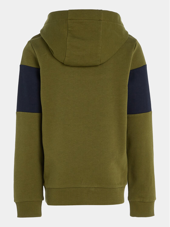 Tommy Hilfiger Tommy Hilfiger Суитшърт Essential Colorblock KB0KB08385 S Зелен Regular Fit