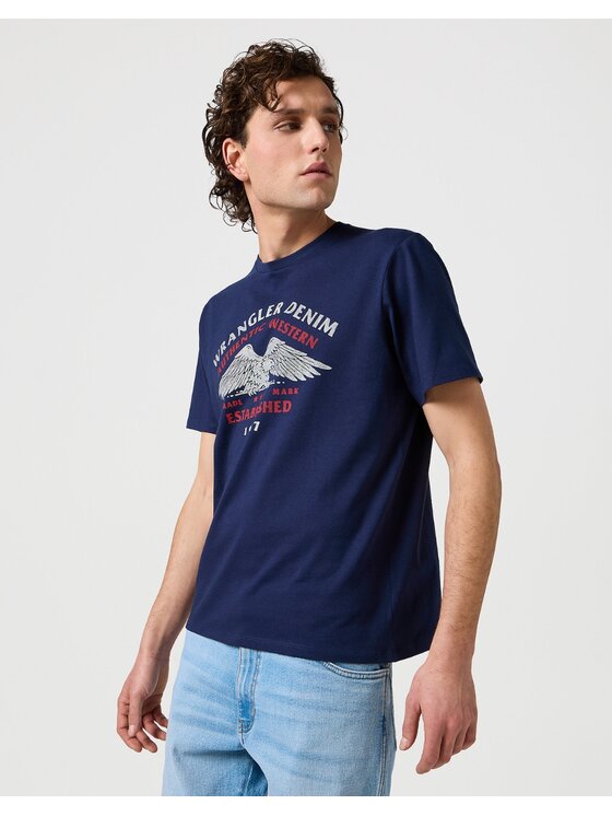 Wrangler Wrangler T-Shirt Americana Tee Niebieski Oversize