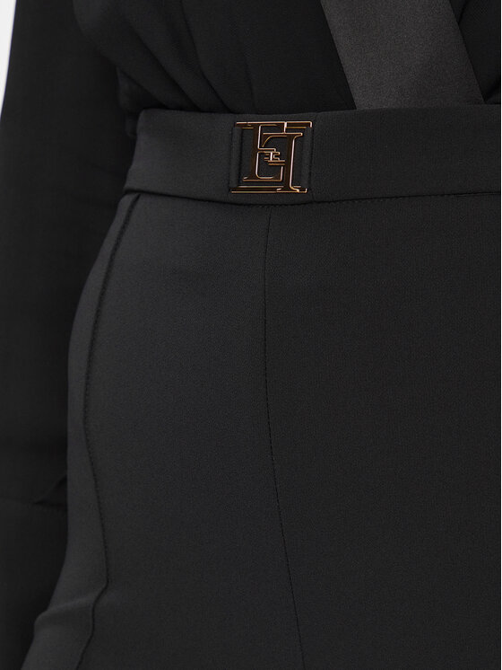 Elisabetta Franchi Elisabetta Franchi Pantaloni din material PA-T15-41E2-V300 Negru Flare Fit