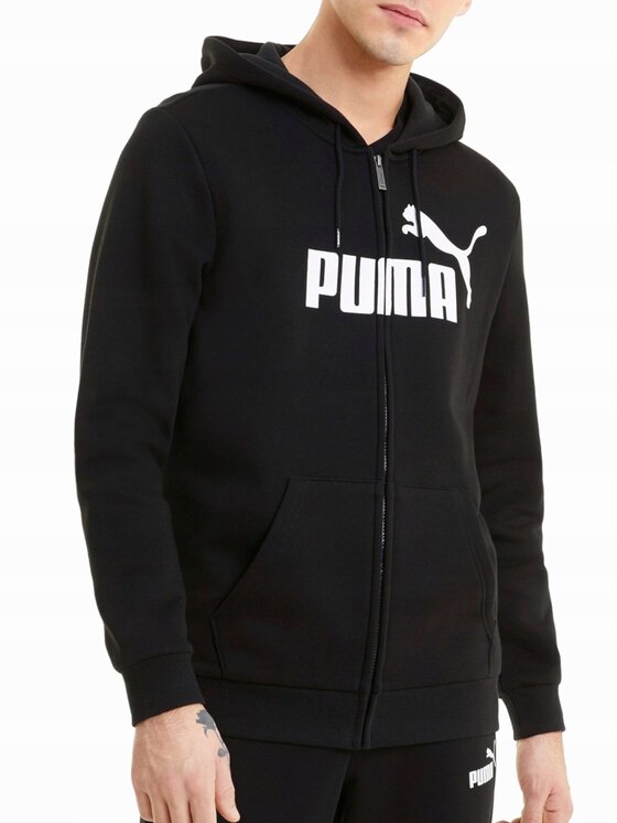 Puma Puma Bluza Puma Essentials Big Logo Full-Zip Hoodie Czarny Standard Fit