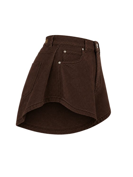MissDenim MissDenim Džínové šortky Skorts Hnědá Regular Fit