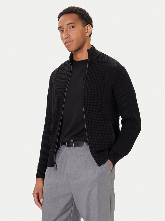 Guess Guess Strickjacke M5BR40 Z2ZK2 Schwarz Regular Fit