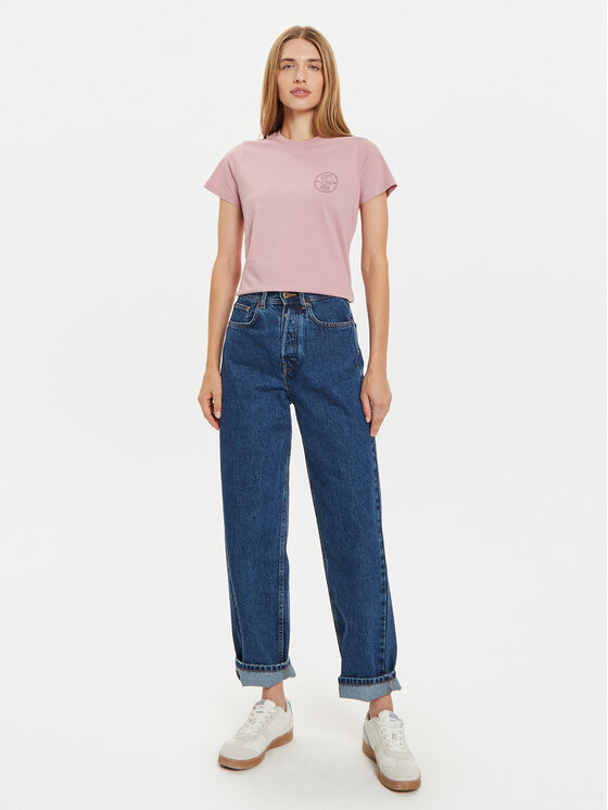 Lee Lee Тишърт Small Logo 112355197 Розов Regular Fit