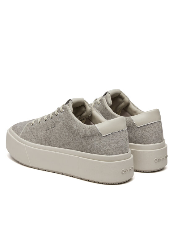 Calvin Klein Calvin Klein Сникърси Flatform Cup Lace Up W/Ml Felt HW0HW02325 Сив