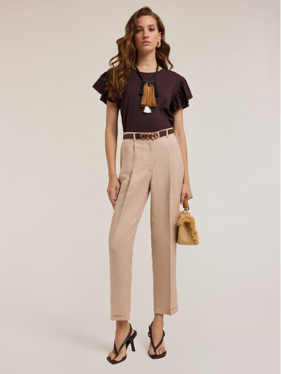 Motivi Motivi Pantaloni di tessuto P293Q003953N002 Écru Regular Fit