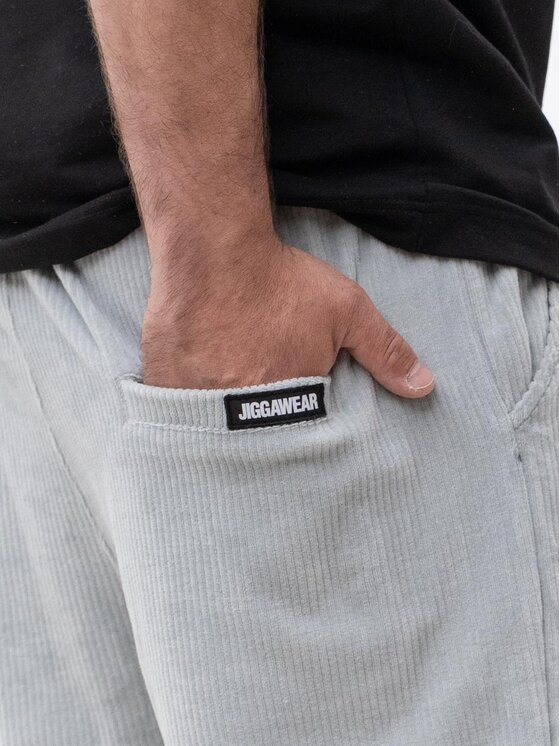 Jigga Wear Jigga Wear Spodnie materiałowe Spodnie Sztruksowe Męskie Szare Jigga Wear Cord XXL Szary Loose Fit